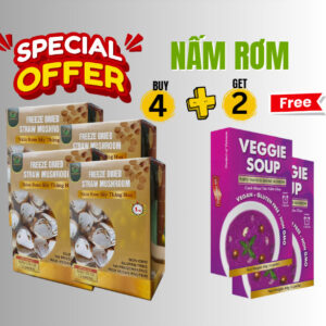 BUY 4 "FREEZE DRIED STRAW MUSHROOM" GET 2 FREE "INSTANT VEGGIE SOUP"